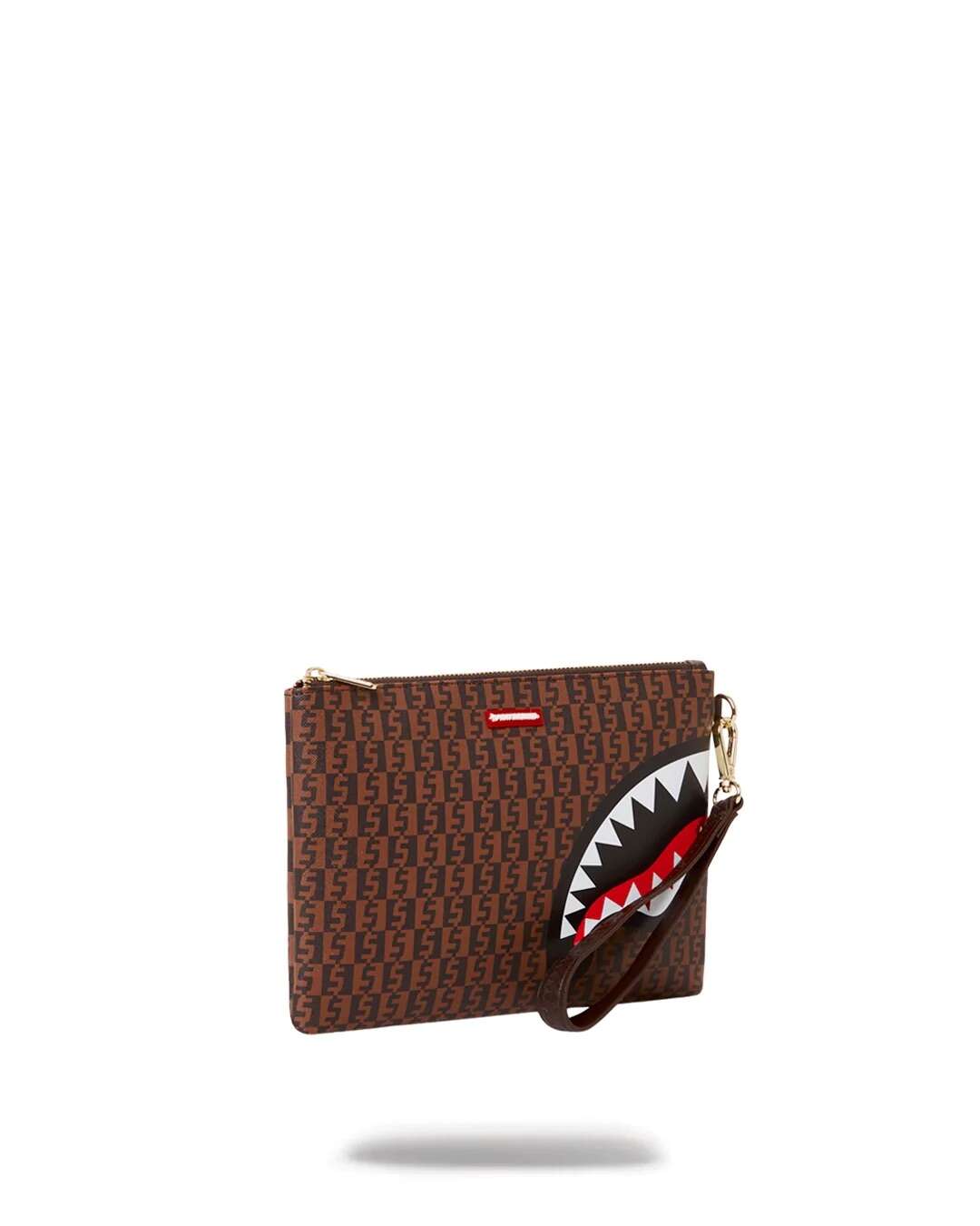 POCHETTE E BEAUTY SPRAYGROUND MONEY CHECKERED POUCHETTE MARRONE